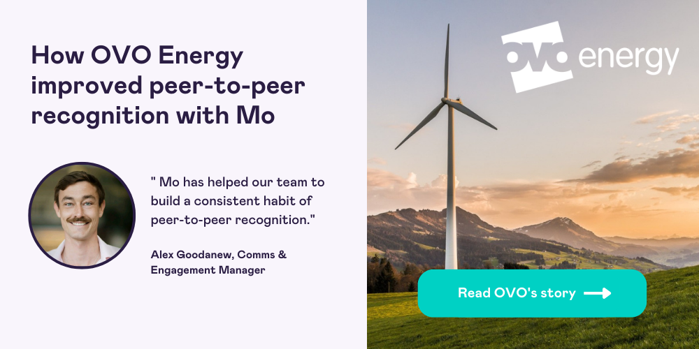 Peer To Peer Recognition case study Ovo energy